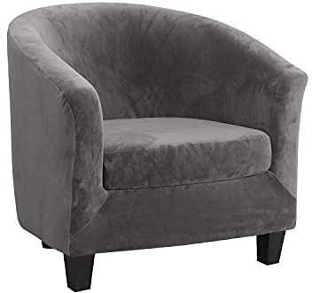 TOPCHANCES Sesselschoner Sesselhusse Sesselüberwürfe,Ausziehbar Elastisch Sessel Velours Sesselbezug mit Armlehnen für Cafe Stuhl Clubsessel Loungesessel Cocktailsessel
