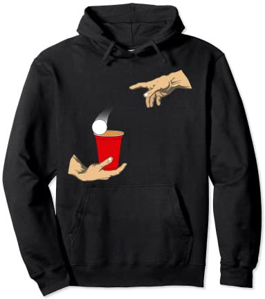 Beerpong Bierpong Erschaffung Adams Michelangelos Hände Pullover Hoodie