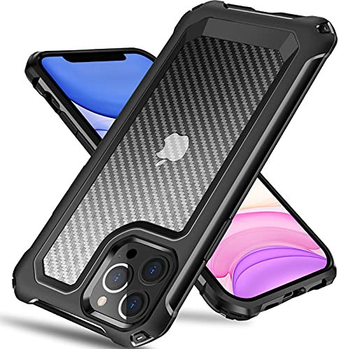 Tuerdan iPhone 13 Pro Max Case, [Military Grade Shockproof] [Hard PC Back] [Soft TPU Bumper Frame] Anti-Scratch, Fingerprint Resistant, Protective Phone Case for iPhone 13 Pro Max, 6.7 Inch, Black