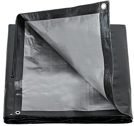 Bache de Protection Exterieur, 3 x 3m Bâche Impermeable Epaisse avec Oeillet - 200 g/m² - Idéal pour Toiture, Camion, Pergola, Terrasse, Camping, Remorque, Bois, Caravane - Noire