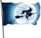 Dekorative Gartenflagge, Hof-Banner, Hexe, Halloween-Druck, alle Jahreszeiten, Feiertage, Willkommensgartenflaggen, Rasendekoration, 90 x 150 cm