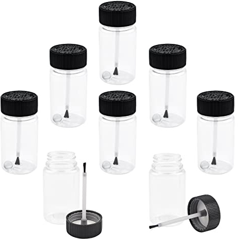 CRAFFANCY Botellas de Retoque de Pintura Transparente, 8 Piezas Botella de Plástico de Retoque con Pincel y Bola Mezcladora Botella Aplicadora de Pintura para Pared de Coche y Pintura de Hobby -60 ml
