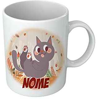 Tazza Gatto - Nome Personalizzabile - Gattino - Animali Simpatici - Tazze con Nome - Bambino - Idea Regalo