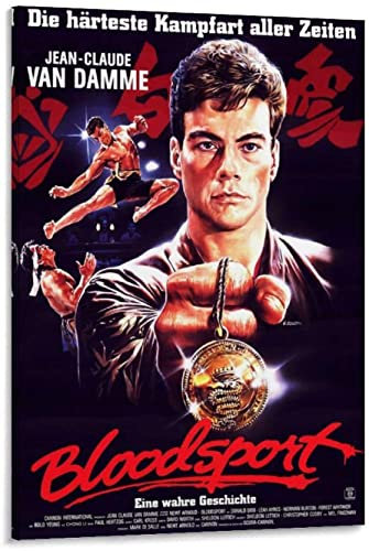 Leinwand Wandkunst Malerei Kein Rahmen Bloodsport Van Damme Klassiker Film Film Poster Druck Poster Wandkunst Leinwand Geschenke Schlafzimmer Wohnzimmer Wohnzimmer Dekor modernes Zuhause 60x90cm