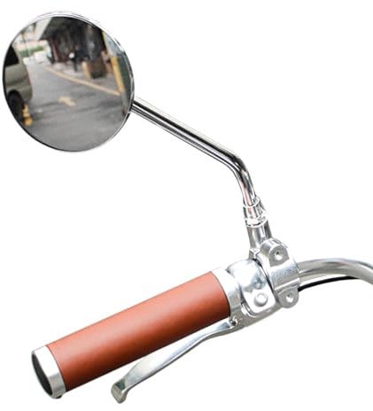 XIFOWE Vintage-Fahrradspiegel aus Metall, Spiegel für Lenker, Rückspiegel für Cruiser, Fahrrad, Spiegel, seitlicher Spiegel, verzinkter Stahlrahmen für Retro-Fahrradteile