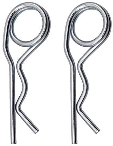 SKIR'CO (2 uds) Pasadores de chaveta con resorte de acero zincado 6 mm, Clips R de anillo doble, Pasador de chaveta con resorte en forma de R