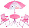 Relsy Peppa Pig Patio Set Kid's Garden Furniture 4-Piece Kids Patio Set With Table, 2 x Chairs, Adjustable Parasol Cartoon Design For Children (Peppa Pig)
