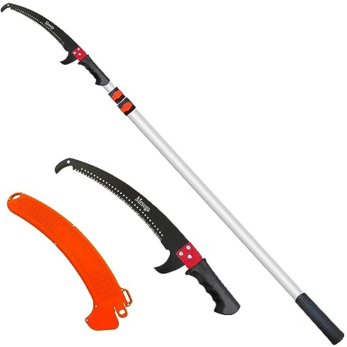 Mesoga 5-13FT Telescoping Pole Saw – Extendable Tree Trimmer with Steel Blade & Case | Cuts High Limbs, Palms, Vines Safely, No Ladder Needed