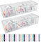 2Stück Kabel Aufbewahrungsbox Transparent Kabel Organizer Box mit 8 Verstellbare Fächer und 24 Kabelbinder, Cable Management Box für Schreibtischaufbewahrung im Büro und Zuhause