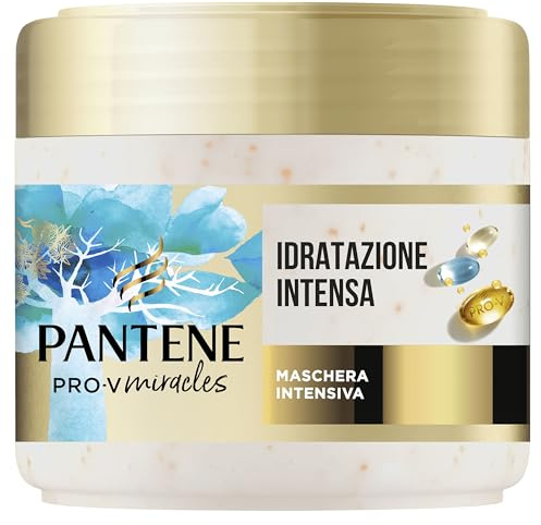 Pantene Idratati & Lucenti Maschera per Capelli Intensiva con Biotina 300ml. Pro-V Miracles Trattamento Idratante per Capelli Secchi. Capelli Più Morbidi Con 1 Solo Utilizzo. Adatto per Uso Quotidiano