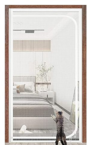 Cat Screen Door Reinforced Pet Proof Screen Door Zipper Curtain to Keep Dogs and Cats Out Stop Cats Running Out Screen Door with Zipper for Living Room Bedroom (Color : B, Size : 110x220cm)