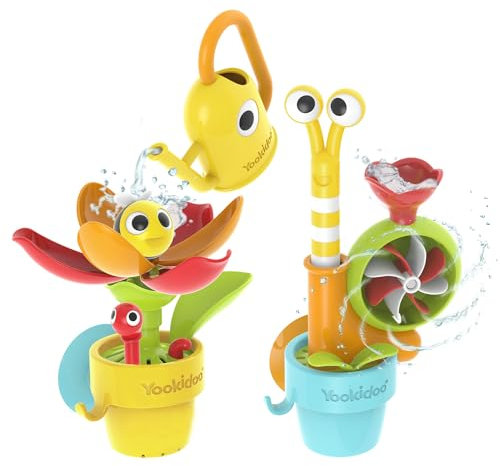 Yookidoo Juguete para la bañera. Set de Juguetes Jardín Flor Abeja y Caracol Sorpresa