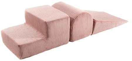 MEOWBABY Parcours motricité bébé en Mousse – Modules motricité Enfant – Structure motricité Escalade – Aire de Jeux intérieur Bloc Mousse, Aesthetic, Rose Clair