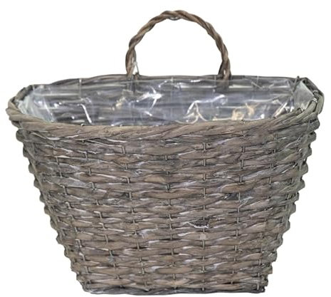 Generisch NEU ! Halbrunder Wandkorb ca. 29 cm breit aus Weide Deko Garten Landhaus Hängeampel Wandtopf Körbe Pflanztopf Rattan
