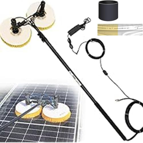 Solar Panel Cleaning Rotating Brush,Solar Photovoltaic Cleaning Machine,Photovoltaic Panel Cleaning Kit,with 8m Cable,3.5m - 7.5m brushes rod,3.5m
