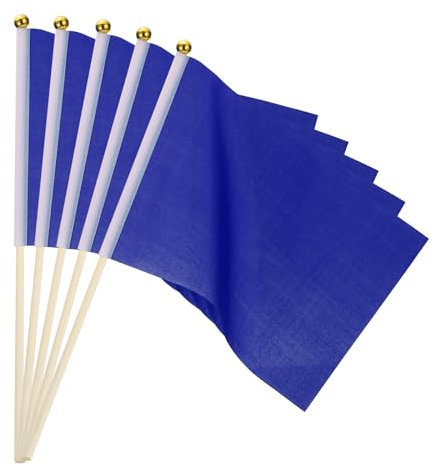 PATIKIL 16Stk Blau Flagge Spiel Einfarbig Blau Fahnen Klein Mini Fahnen Stick Party Dekoration für Spiel Geburtstag Karneval
