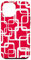 Hülle für iPhone 14 Pro Max Retro MCM Quadratisches Motiv Vintage Muster 6 Rot