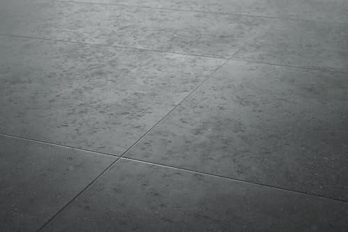 Ninaventura Anthrazit 5mm Klick-Vinylboden in Marmoroptik - Große Platten 914x457 mm, 2,09 m² pro Paket für stilvolles Wohnen
