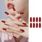 24PCS Long Red Coffin Press on Nails – Full Cover Acrylic Fake Nails with Nail Tools, Natural Look & Comfortable Fit, Easy to Apply & Remove, DIY Nail Art Kit for Women & Girls