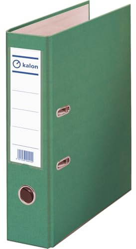 Ordner mit 2 Ringen Q Kalon - A4+ (29x35 cm), breite Rückenstärke 7 cm, individuell anpassbarer Kartenhalterung, Kapazität 520 Blätter, sanfter Öffnungshebel, kratz- und stoßfeste Beschichtung - Grün