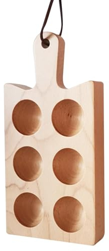 ycezw Eierschale aus Holz, Halter für Hühnereier - Eierschale Holz Eier Organisator mit Grifflinie - Eierhalter, Eierschale aus Holz für Schokolade, Süßigkeiten