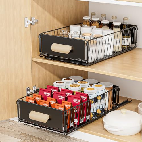 Diealles Shine Teleskopschublade, 24x40x10CM Ausziehbare Schublade Küche, No Drill Schrank Organizer für Küche Cabinet
