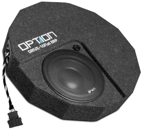 Option Drive10-Flat Plug & Play subwoofer compatibile con VW Golf 8 (CD, dal 2019, sistema audio H/K di fabbrica)