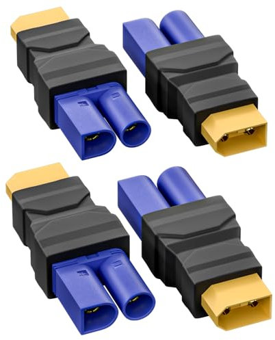 Cleqee XT60 Stecker auf EC5 Stecker Adapter Wireless Konverter 4 Stück für RC FPV Drohne Auto Lipo Akku Ladegerät ESC