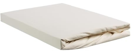 Ambiante Baumwolle - Spannbettlaken für Topper mit Split - 200x220 - Off-White