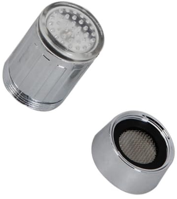 LED Wasserhahnbeleuchtung ABS 3,5x2,4x2,4cm für Waschbecken | Sieben Farben, Werkzeuglose Montage, Aktiviert durch Wasserfluss, Automatische Abschaltung, für Bad und Händewaschen