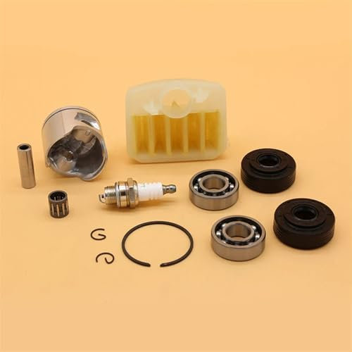 QASULER Luftfilterkolbenbaugruppe, Rillenkugellager, Zündkerze, for Husqvarna, 340 345 350 353 Gartenkettensäge, Ersatzteile(HUS345 42MM)