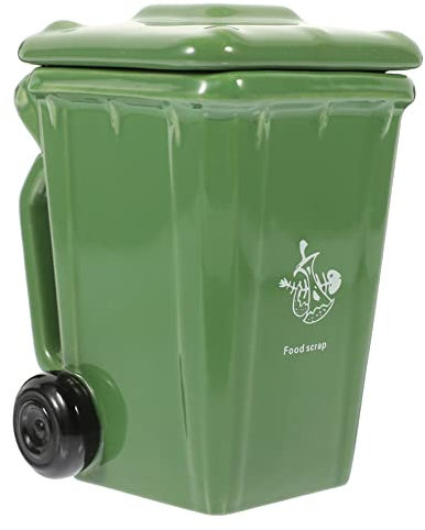 VALICLUD Creative Wheelie Bin Coffee Mug with Lid, Green Ceramic Multi-Function Water and Tea Cup for Office and Daily Use