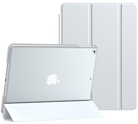 Schutz Hülle für iPad - magnetisch, dünn, leicht PU Leder Tablet Smart Case mit Auto Schlaf/Aufwach transparente Rückseite (Weiß, Für iPad 5. Gen. / 6. Gen. (von 2017, 2018) 9,7)