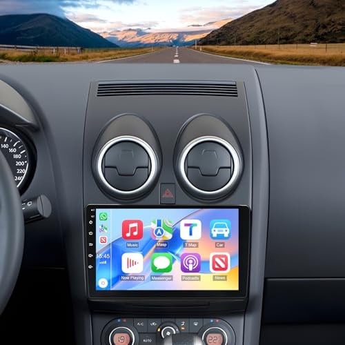 2+32G Android 13 Autoradio für Nissan Qashqai J10 2007-2016 mit Wireless Carplay GPS Navi WiFi Bluetooth 9 Zoll Touchscreen Radio Android Auto mit FM/RDS Lenkradsteuerung Rückfahrkamera
