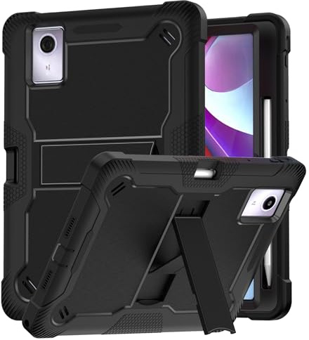 Vakarey Coque Tablette pour Lenovo Idea Tab 11 Enfant Antichoc Étui Housse avec Porte Stylet,Noir