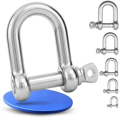 Hochwertige Edelstahl Schäkel Rostfrei - Große Auswahl - 4-25mm | Schäkel Rostfrei V4A Edelstahl 304 | Korrosionsbeständig | Schäkel Edelstahl 12mm 2Stk