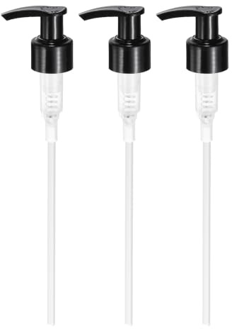 sourcing map 3 Pcs Soap Dispenser Pump Heads, Lotion Hand Soap Dispensers Top Pumps Replacement for Standard 24/410 Thread Size Lotion Shampoo Bottle in Kitchen Bathroom, Black