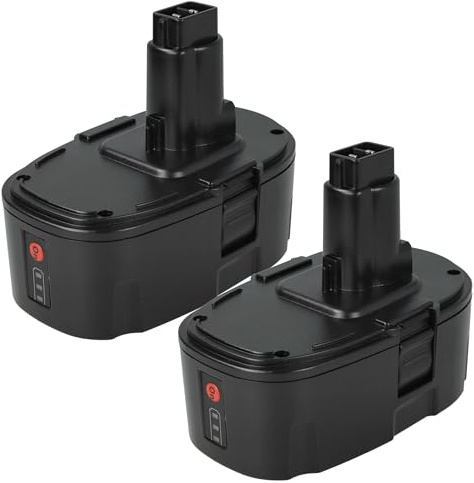EXTENSILO 2X Akku kompatibel mit Dewalt DC390B, DC390, DC385K, DC380N, DC385B, DC385, DC390KA, DC390K Werkzeug (5000 mAh, Li-Ion, 18 V)