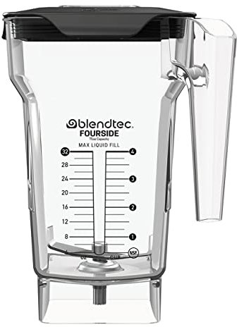 Blendtec 75 oz FourSide Commercial Jar - Four-Sided Replacement Blender Jar - Compatible with Most Blendtec Blenders - 32 oz Blending Capacity - Clear