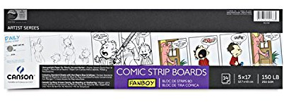 Canson Artist Series Comic und Manga-Papier, Kunstbrett, Faltblock, 12,7 x 43,2 cm, 14 Blatt (250 g) – Künstlerpapier für Erwachsene und Studenten – Buntstift, Marker, Tinte, Stift