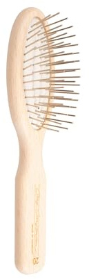 Chris Christensen 20 mm Little Wonder Pin Dog Brush, Original Series, Groom Like a Professional, Stainless Steel Pins, Lightweight Beech Wood Body, Ground and Polished Tips, For in-the-ring touch up
