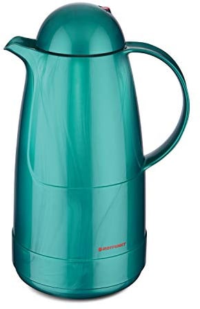 ROTPUNKT Isolierkanne 215 CHRISTINE 1,5 l | Zweifunktions-Drehverschluss | BPA Frei- gesundes trinken | Made in Germany | Warm + Kalthaltung | Glaseinsatz | shiny hummingbird