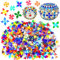 Mosaik-Fliesen, transparent, gemischte Farben, Mosaik-Fliesen, Glas-Stücke für Heimdekoration oder Basteln, quadratisch, 1000 Stück Triangle,1.5 by 1.5 cm