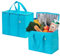 VENO 29 Liter Einkaufstasche Wiederverwendbare Faltbar Kühltasche Einkaufskorb, Groß Picknickkorb Robuste Isoliertasche Lunchtasche, Aufrecht Stehend Thermotasche (Cyan, 2er-Pack)