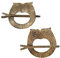Purpledip 12026 Vorhanghalter mit Raffhalter, aus Holz, Motiv Adorable Night Owls, 2 Stück