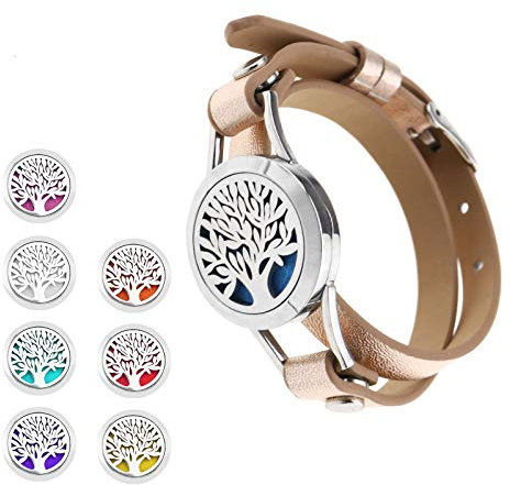 YINETTECH Diffusor Armband für ätherische Öle Aromatherapie Diffusor Medaillon Armbänder Schmuck Geschenk Set für Frauen Aromatherapie Edelstahl