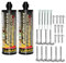 Kit stecca chimica 410 ml Ancoraggio Resina Vinilester Plus Alte Prestazioni. 2 Tassello chimico Vinilester 410 ML. + 5 ugelli + 10 setacci + 10 asparagi