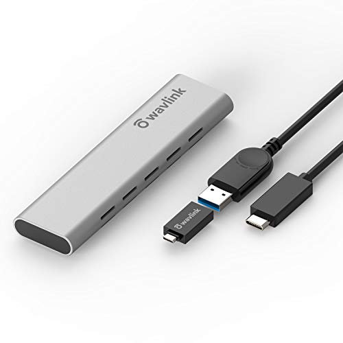SSD Enclosure, WAVLINK M2 SSD Enclosure, USB 3.1 Gen 2 (10 Gbps) to NVMe PCI-E M.2 SSD Case Support UASP for NVMe SSD Size 2230/2242/2260/2280 (up to 2TB) with Type-C OTG Converter, Aluminum