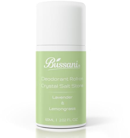 Bussani Unisex Deodorant Roll-on, handgefertigt in Israel, 90 ml, ohne Aluminium, kein Alkohol, trocknet schnell aus, gut für empfindliche Haut und übermäßiges Schwitzen.