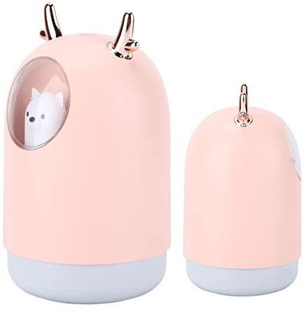 Tnfeeon Netter Luftbefeuchter Cool Mist Luftbefeuchter Büro Schlafzimmer Luftreiniger USB Verbunden Kawaii Luftbefeuchter(Rosa)